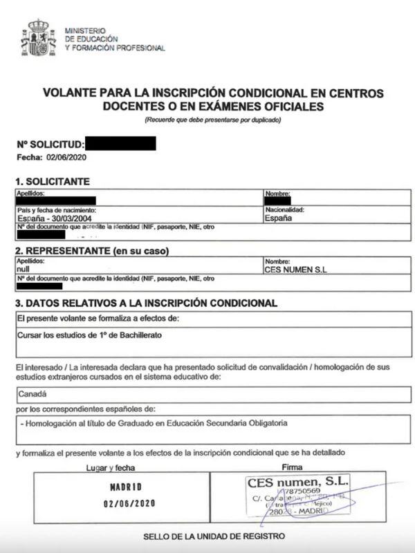 volante convalidaciones curso canada